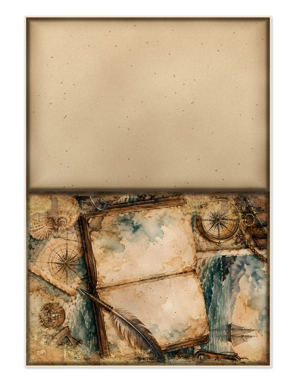 Compass and Spyglass Junk Journal Kit: Scrapbook Paper - Pirates and Privateers - Commercial Use — image 25