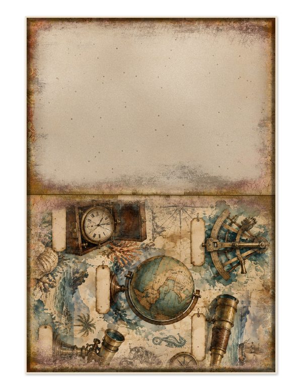 Compass and Spyglass Junk Journal Kit: Scrapbook Paper - Pirates and Privateers - Commercial Use — image 26