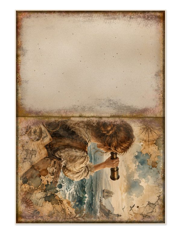 Compass and Spyglass Junk Journal Kit: Scrapbook Paper - Pirates and Privateers - Commercial Use — image 28