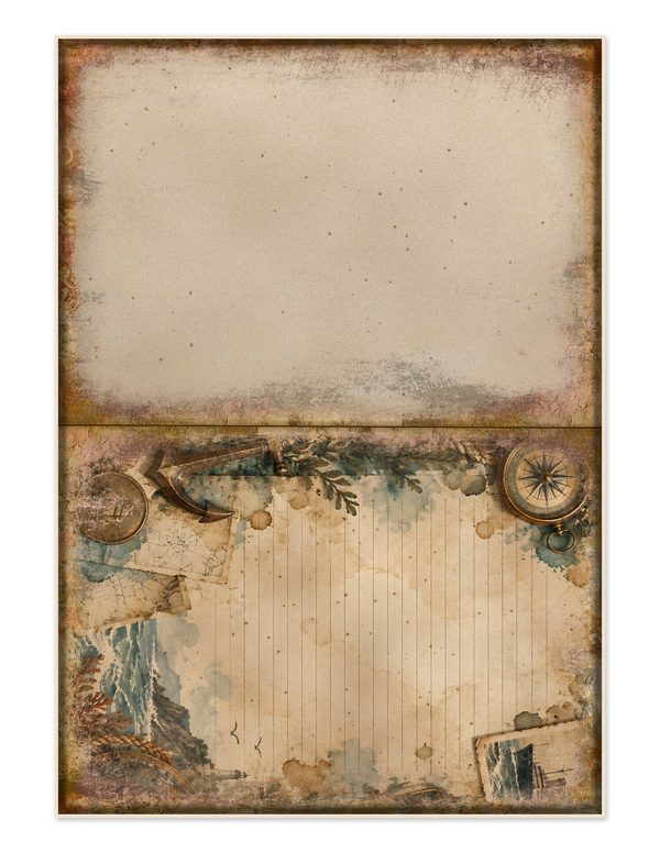 Compass and Spyglass Junk Journal Kit: Scrapbook Paper - Pirates and Privateers - Commercial Use — image 30