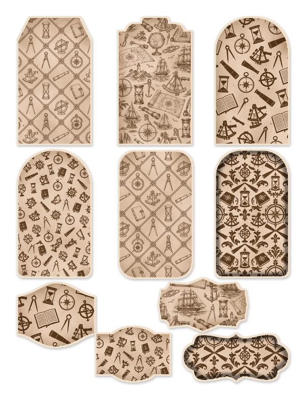Compass and Spyglass Junk Journal Kit: Scrapbook Paper - Pirates and Privateers - Commercial Use — image 43