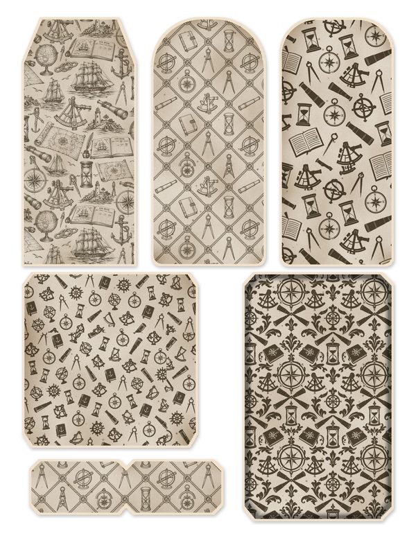 Compass and Spyglass Junk Journal Kit: Scrapbook Paper - Pirates and Privateers - Commercial Use — image 44