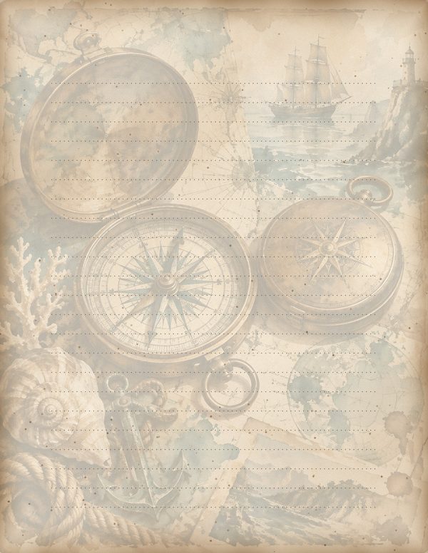 Compass and Spyglass Junk Journal Kit: Scrapbook Paper - Pirates and Privateers - Commercial Use — image 55