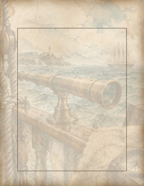 Compass and Spyglass Junk Journal Kit: Scrapbook Paper - Pirates and Privateers - Commercial Use — image 56