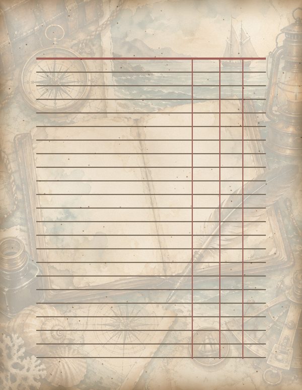 Compass and Spyglass Junk Journal Kit: Scrapbook Paper - Pirates and Privateers - Commercial Use — image 58