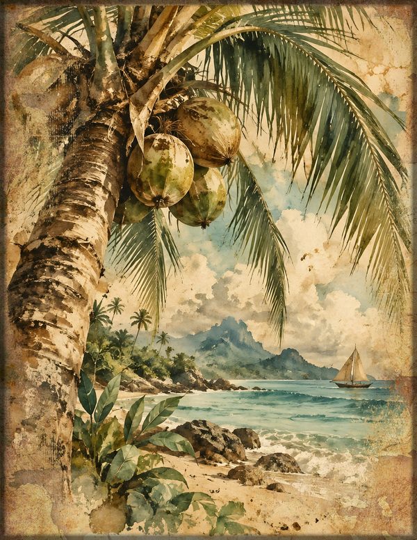 Desert Island Junk Journal Kit: Digital Scrapbook Paper - Pirates and Privateers - Commercial Use — image 3