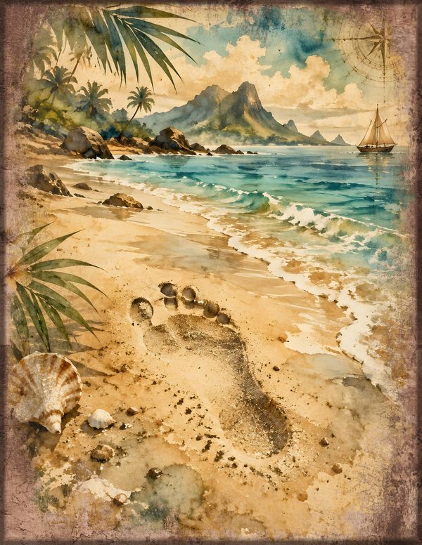 Desert Island Junk Journal Kit: Digital Scrapbook Paper - Pirates and Privateers - Commercial Use — image 4
