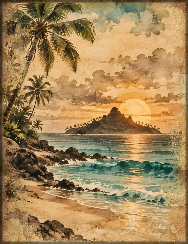 Desert Island Junk Journal Kit: Digital Scrapbook Paper - Pirates and Privateers - Commercial Use — image 5