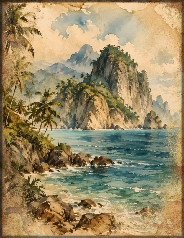 Desert Island Junk Journal Kit: Digital Scrapbook Paper - Pirates and Privateers - Commercial Use — image 13