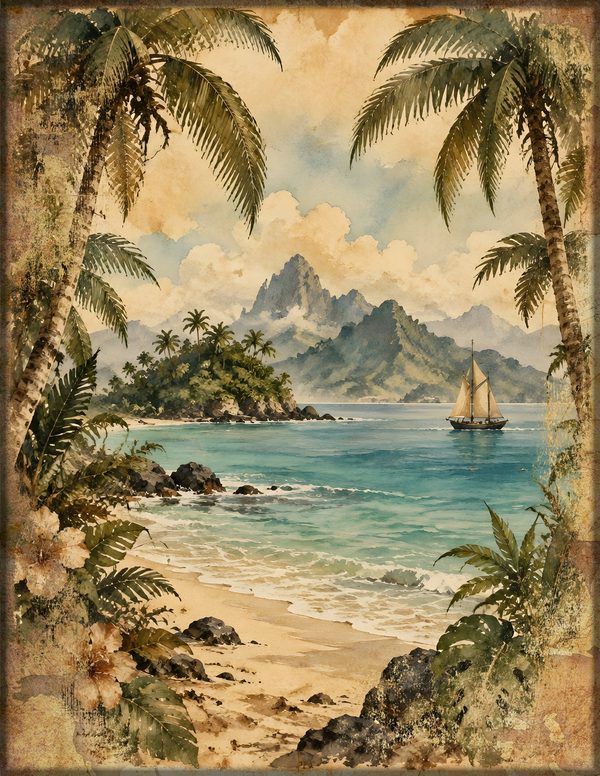 Desert Island Junk Journal Kit: Digital Scrapbook Paper - Pirates and Privateers - Commercial Use — image 19