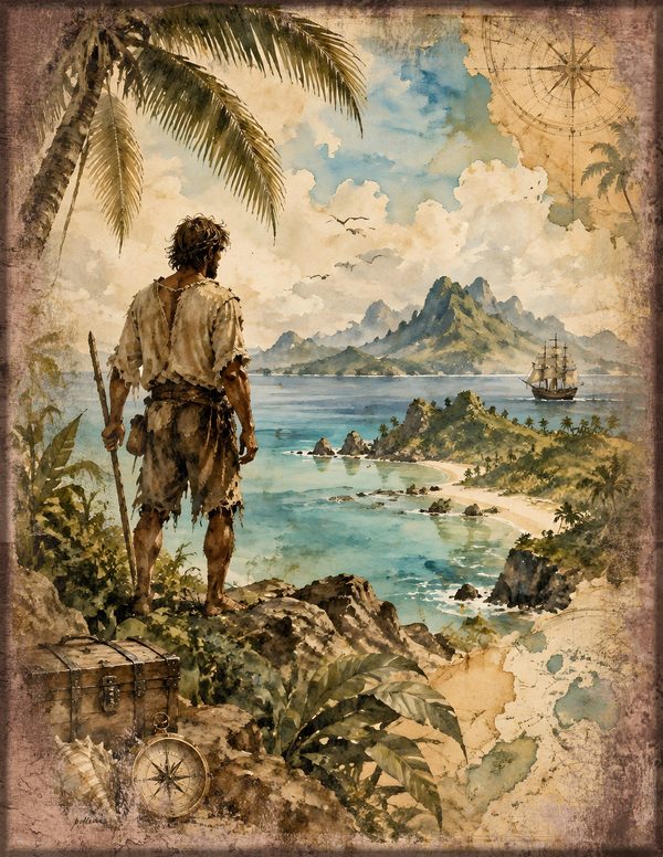 Desert Island Junk Journal Kit: Digital Scrapbook Paper - Pirates and Privateers - Commercial Use — image 20