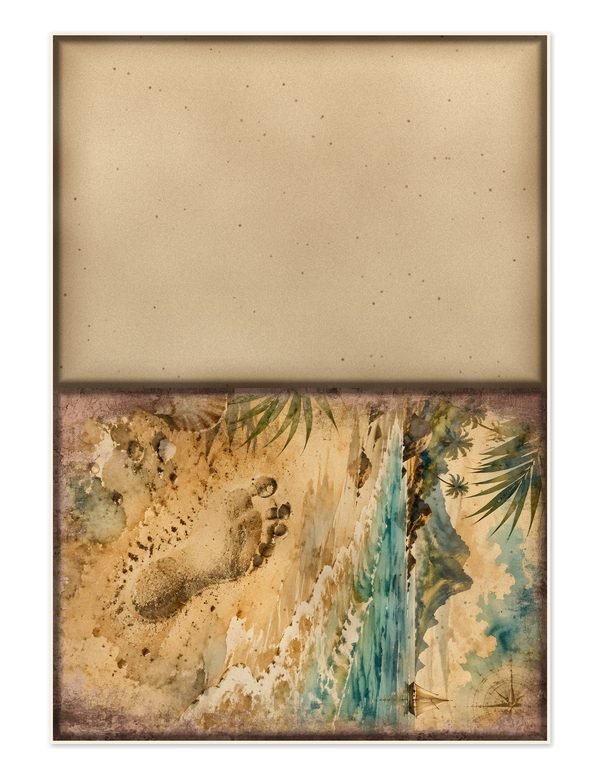 Desert Island Junk Journal Kit: Digital Scrapbook Paper - Pirates and Privateers - Commercial Use — image 24