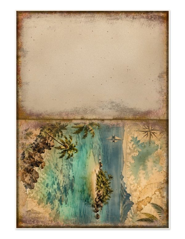 Desert Island Junk Journal Kit: Digital Scrapbook Paper - Pirates and Privateers - Commercial Use — image 30