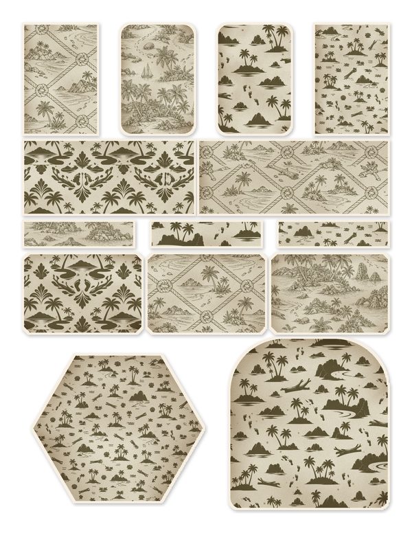 Desert Island Junk Journal Kit: Digital Scrapbook Paper - Pirates and Privateers - Commercial Use — image 45