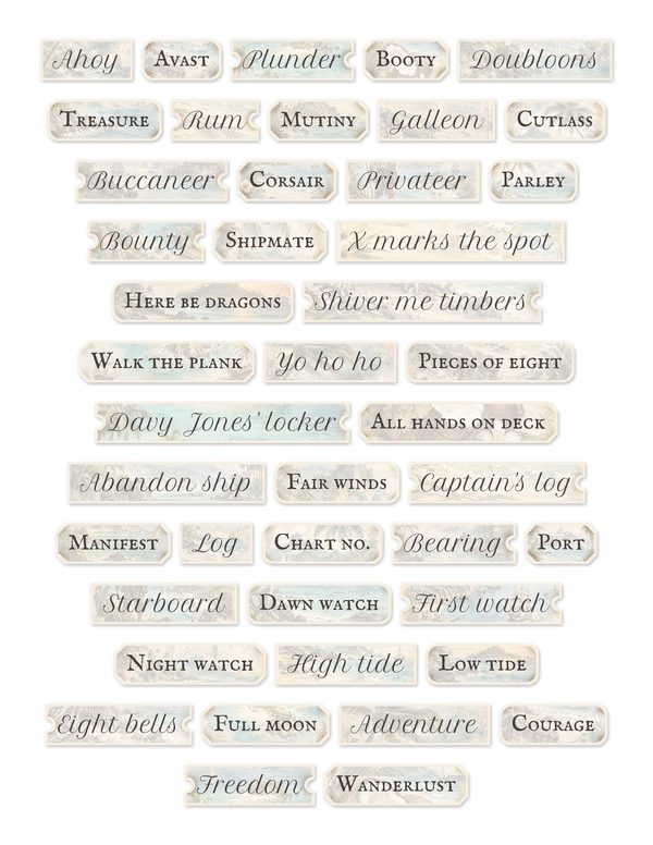 Desert Island Junk Journal Kit: Digital Scrapbook Paper - Pirates and Privateers - Commercial Use — image 52