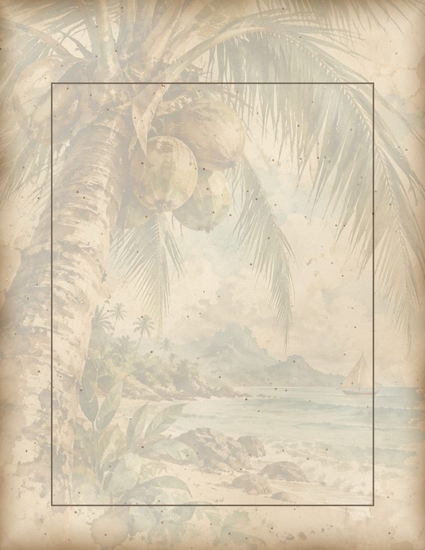 Desert Island Junk Journal Kit: Digital Scrapbook Paper - Pirates and Privateers - Commercial Use — image 56