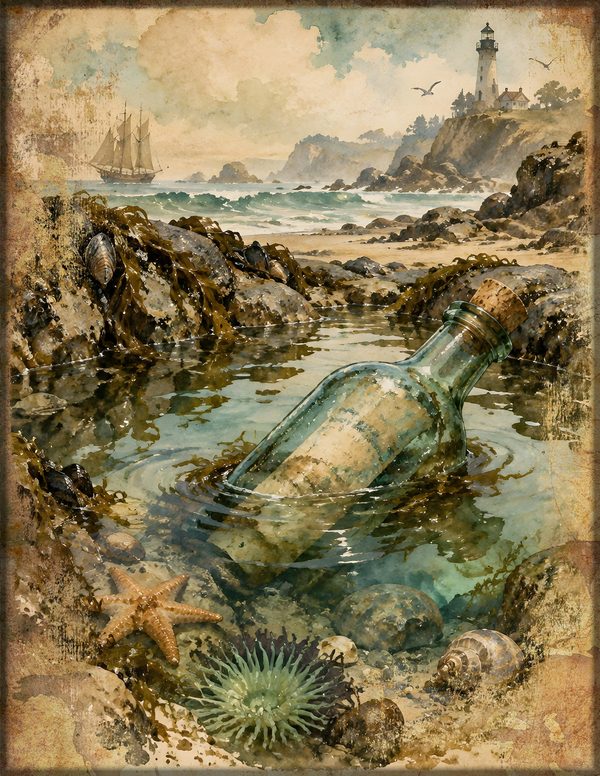 Message in a Bottle Junk Journal Kit: Scrapbook Paper - Pirates and Privateers - Commercial Use — image 17