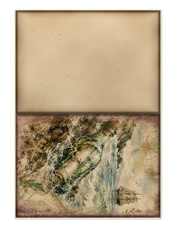Message in a Bottle Junk Journal Kit: Scrapbook Paper - Pirates and Privateers - Commercial Use — image 22