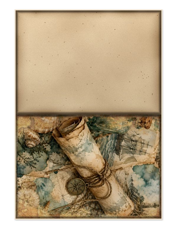 Message in a Bottle Junk Journal Kit: Scrapbook Paper - Pirates and Privateers - Commercial Use — image 23