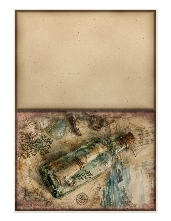 Message in a Bottle Junk Journal Kit: Scrapbook Paper - Pirates and Privateers - Commercial Use — image 24