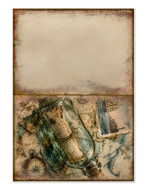 Message in a Bottle Junk Journal Kit: Scrapbook Paper - Pirates and Privateers - Commercial Use — image 26