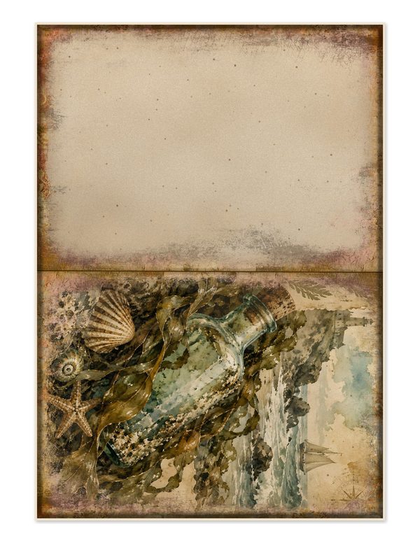 Message in a Bottle Junk Journal Kit: Scrapbook Paper - Pirates and Privateers - Commercial Use — image 27