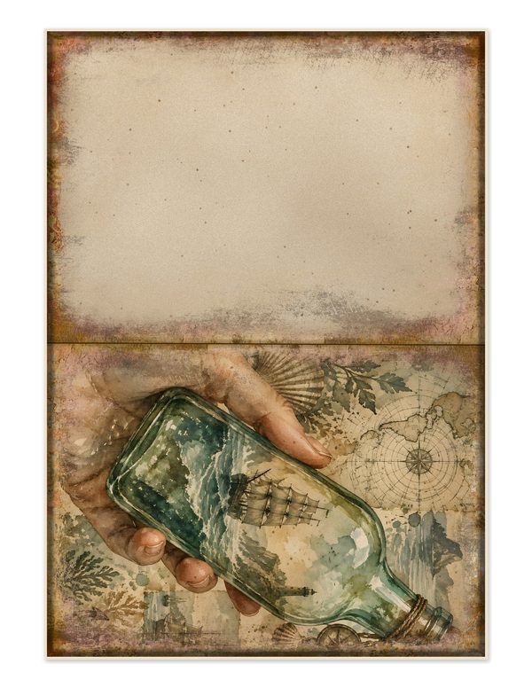 Message in a Bottle Junk Journal Kit: Scrapbook Paper - Pirates and Privateers - Commercial Use — image 28