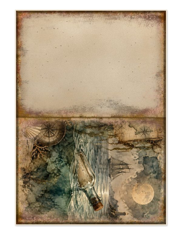 Message in a Bottle Junk Journal Kit: Scrapbook Paper - Pirates and Privateers - Commercial Use — image 30