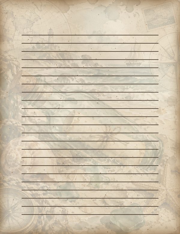 Message in a Bottle Junk Journal Kit: Scrapbook Paper - Pirates and Privateers - Commercial Use — image 54