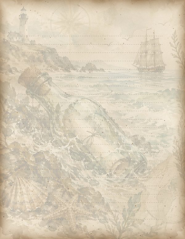 Message in a Bottle Junk Journal Kit: Scrapbook Paper - Pirates and Privateers - Commercial Use — image 55