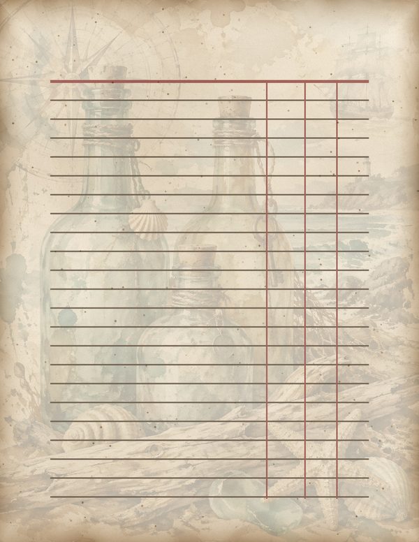 Message in a Bottle Junk Journal Kit: Scrapbook Paper - Pirates and Privateers - Commercial Use — image 58