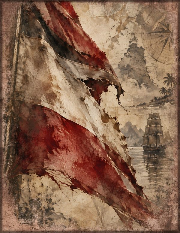 Jolly Roger Junk Journal Kit: Digital Scrapbook Paper - Pirates and Privateers - Commercial Use — image 8