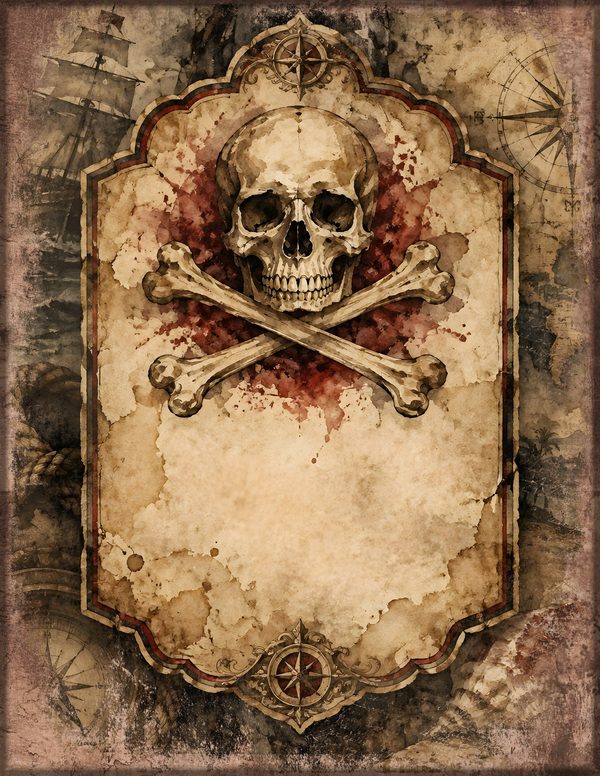 Jolly Roger Junk Journal Kit: Digital Scrapbook Paper - Pirates and Privateers - Commercial Use — image 12