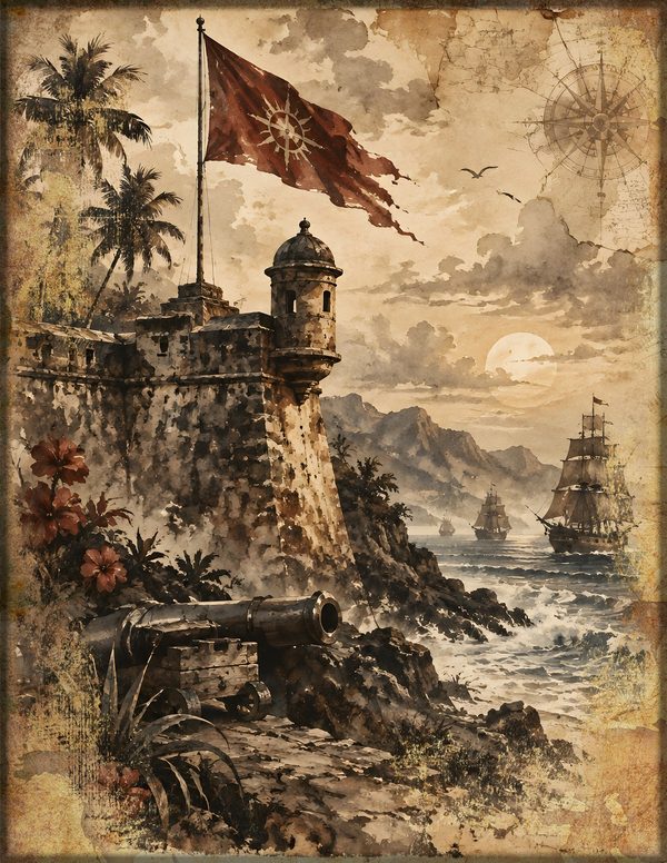 Jolly Roger Junk Journal Kit: Digital Scrapbook Paper - Pirates and Privateers - Commercial Use — image 13