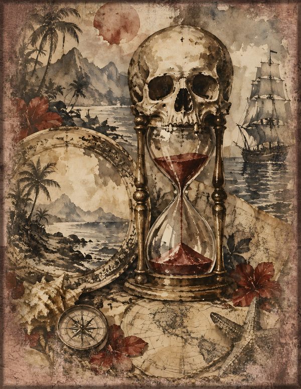 Jolly Roger Junk Journal Kit: Digital Scrapbook Paper - Pirates and Privateers - Commercial Use — image 14