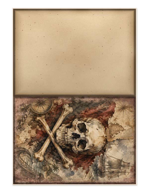 Jolly Roger Junk Journal Kit: Digital Scrapbook Paper - Pirates and Privateers - Commercial Use — image 22