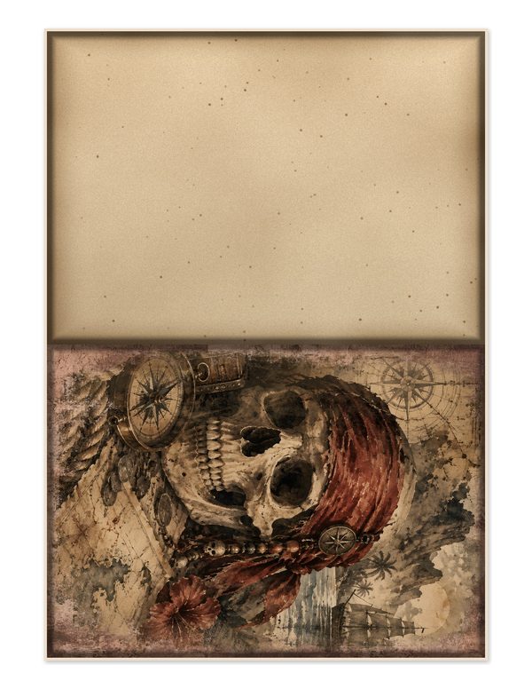Jolly Roger Junk Journal Kit: Digital Scrapbook Paper - Pirates and Privateers - Commercial Use — image 24