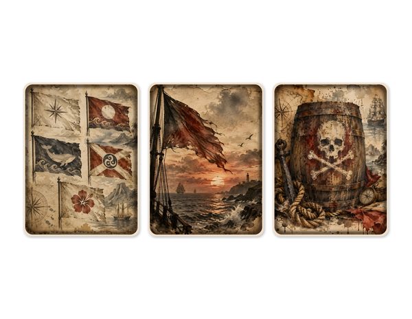 Jolly Roger Junk Journal Kit: Digital Scrapbook Paper - Pirates and Privateers - Commercial Use — image 50