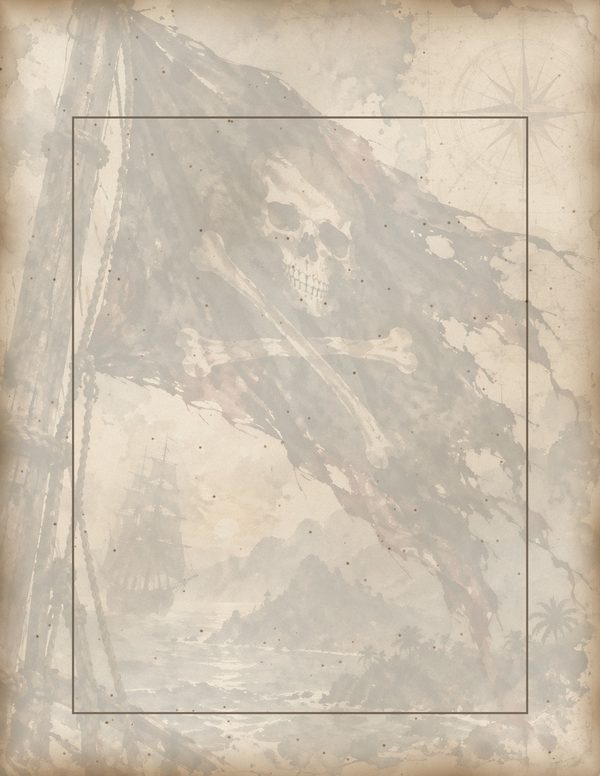 Jolly Roger Junk Journal Kit: Digital Scrapbook Paper - Pirates and Privateers - Commercial Use — image 56