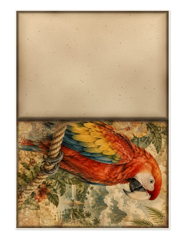 Parrots and Monkeys Junk Journal Kit: Scrapbook Paper - Pirates and Privateers - Commercial Use — image 21