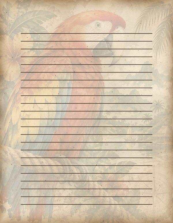 Parrots and Monkeys Junk Journal Kit: Scrapbook Paper - Pirates and Privateers - Commercial Use — image 54
