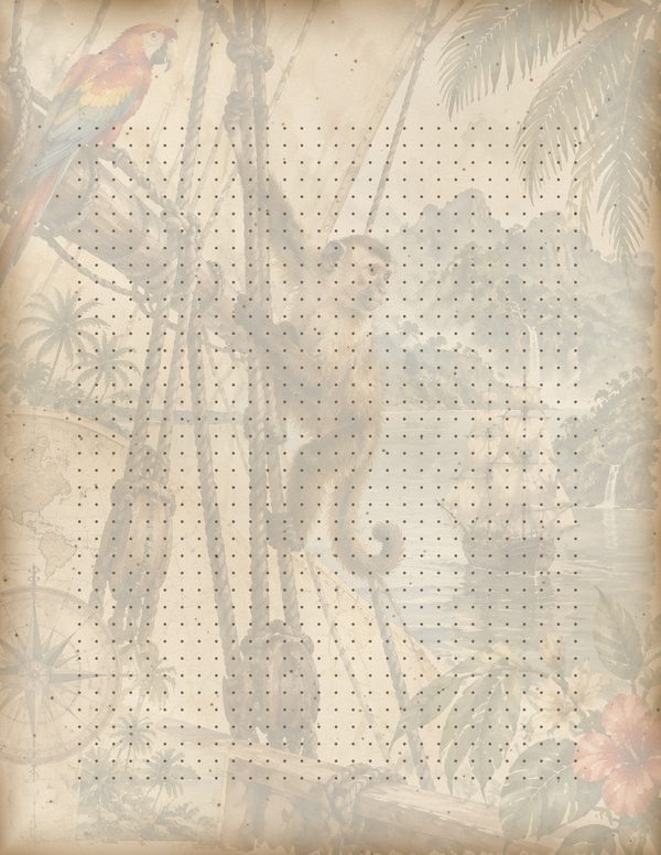 Parrots and Monkeys Junk Journal Kit: Scrapbook Paper - Pirates and Privateers - Commercial Use — image 57