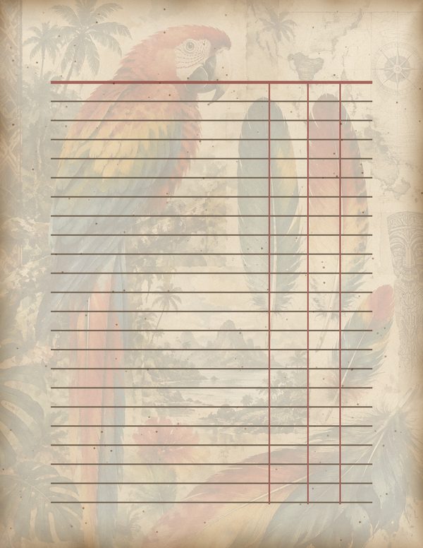 Parrots and Monkeys Junk Journal Kit: Scrapbook Paper - Pirates and Privateers - Commercial Use — image 58