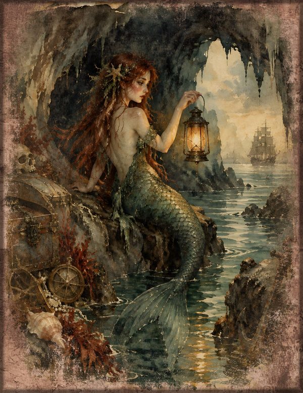 Mermaids of the Deep Junk Journal Kit: Scrapbook Paper - Pirates and Privateers - Commercial Use — image 10