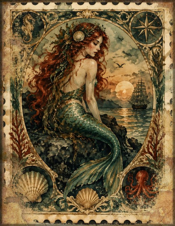 Mermaids of the Deep Junk Journal Kit: Scrapbook Paper - Pirates and Privateers - Commercial Use — image 15