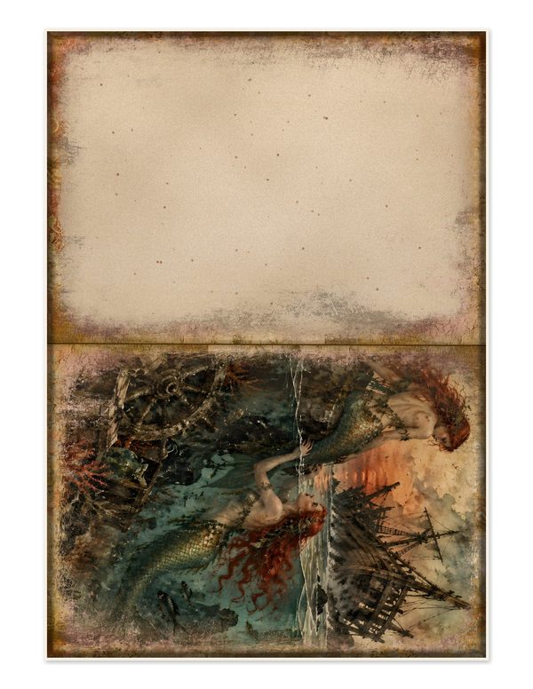 Mermaids of the Deep Junk Journal Kit: Scrapbook Paper - Pirates and Privateers - Commercial Use — image 26