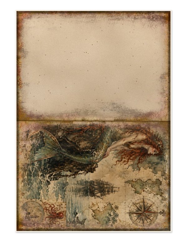 Mermaids of the Deep Junk Journal Kit: Scrapbook Paper - Pirates and Privateers - Commercial Use — image 28