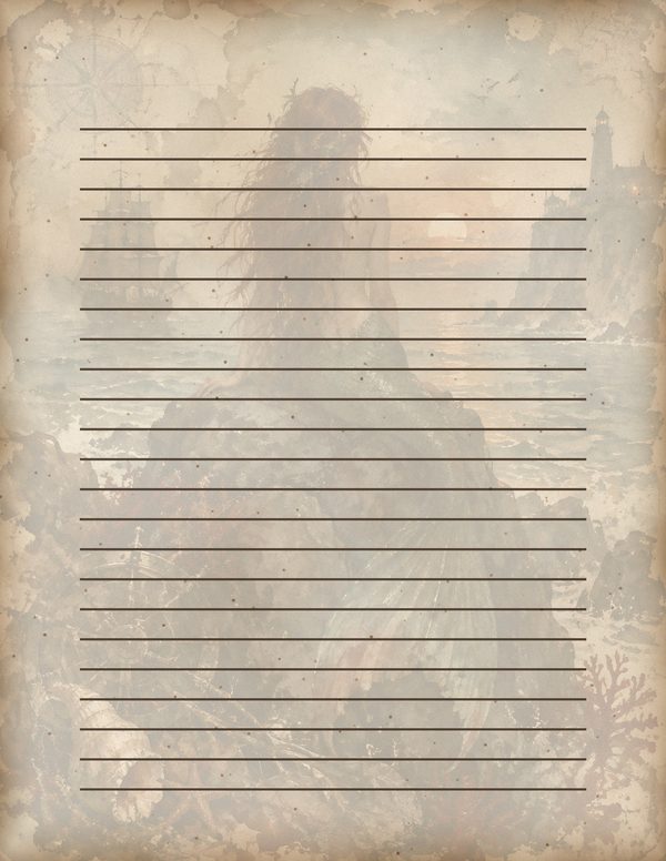 Mermaids of the Deep Junk Journal Kit: Scrapbook Paper - Pirates and Privateers - Commercial Use — image 54