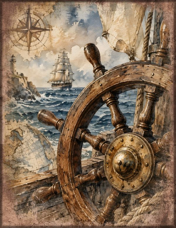 Pirate Ship Junk Journal Kit: Digital Scrapbook Paper - Pirates and Privateers - Commercial Use — image 4