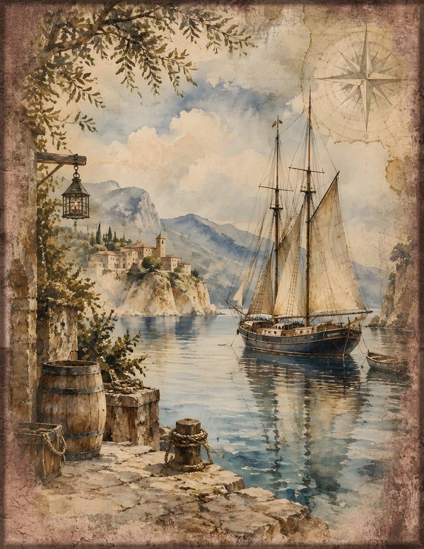 Pirate Ship Junk Journal Kit: Digital Scrapbook Paper - Pirates and Privateers - Commercial Use — image 6